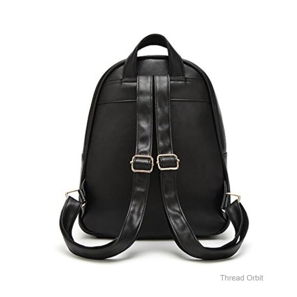 Quilted Vegan Leather Mini Backpack Set with Wristlet & Card Wallet